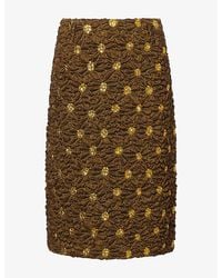 Dries Van Noten - Sentista Puffed Metallic Woven Midi Skirt - Lyst