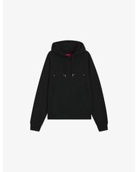 HUGO - Brand-Embroidered Cotton-Jersey Hoody - Lyst