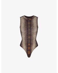 Skims - Signature Swim Snake-print Stretch Recycled-nylon Swimsuit - Lyst