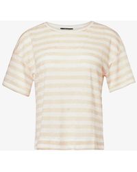 Weekend by Maxmara - Falla Striped-pattern Linen T-shirt - Lyst