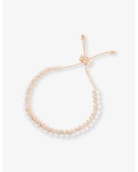 Apm Monaco - Up And Down 18ct -plated Metal, Zirconia And Pearl Bracelet - Lyst