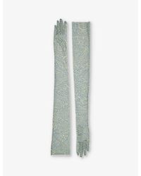 Dries Van Noten - Geometric-print Elbow-length Stretch-mesh Gloves - Lyst