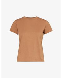 FRAME - Rib-trim Slim-fit Cotton-jersey T-shirt - Lyst