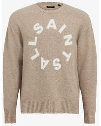 AllSaints - Tiago Logo-motif Relaxed-fit Knitted Jumper X - Lyst