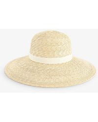 Polo Ralph Lauren - Ribbon-trim Wide-brim Straw Hat - Lyst