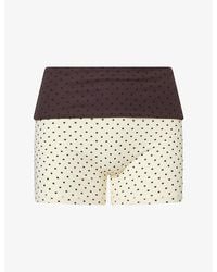 BO+TEE - Polka-Dot Logo Stretch-Jersey Shorts - Lyst