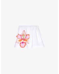 Maje - Floral-print Loose-fit Cotton Shorts - Lyst