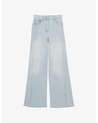 Reiss - Heather Wide-Leg High-Rise Stretch-Denim Jeans - Lyst