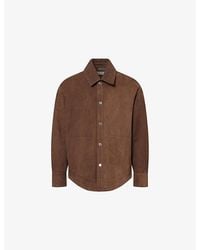 Ami Paris - Ami De Coeur Buttoned Suede Overshirt - Lyst