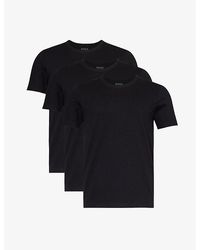 BOSS - Crewneck Brand-Embroidered Pack Of Three Cotton-Jersey T-Shirts - Lyst