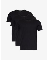 BOSS - Crewneck Brand-Embroidered Pack Of Three Cotton-Jersey T-Shirts - Lyst