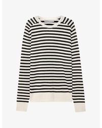AllSaints - Astrid Striped Metallic Wool-Blend Jumper - Lyst