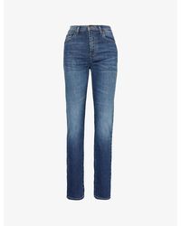 7 For All Mankind - Easy Slim Straight-leg Mid-rise Stretch-denim Jeans - Lyst