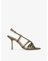 Stuart Weitzman - Carlyle Satin Heeled Sandals - Lyst