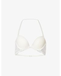 Simone Perele - Eden Lace-trimmed Stretch-woven Plunge Bra - Lyst