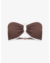 Seafolly - Beach Bound Contrast-Trim Bandeau Bikini Top - Lyst