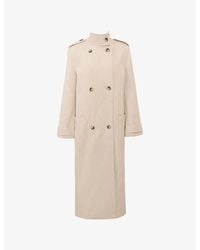 House Of Cb - Sander Funnel-Neck Double-Breasted Woven Coat - Lyst