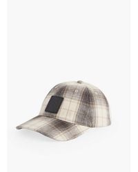 Loewe - Check-print Brand Patch Cotton Baseball Cap - Lyst