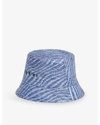 Marni - Raffia-Effect Woven Bucket Hat - Lyst
