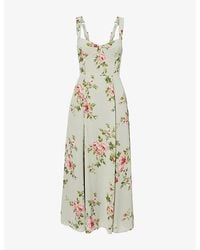 Reformation - Lela Floral-Print Woven Midi Dress - Lyst
