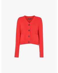 Whistles - Leah Regular-Fit V-Neck Stretch-Cotton Cardigan - Lyst