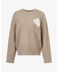 The Couture Club - Emblem Crewneck Fluffy Knitted Jumper - Lyst