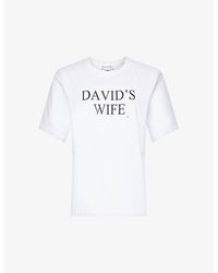 Victoria Beckham - David's Wife Short-sleeved Cotton-jersey T-shirt - Lyst