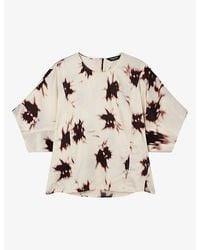 Whistles - Floral-Print Relaxed-Fit Woven Blouse - Lyst