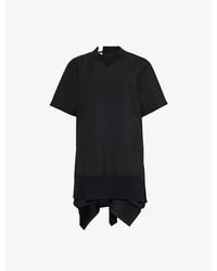 Sacai - Suiting Asymmetric Relaxed-fit Woven-blend Mini Dress X - Lyst