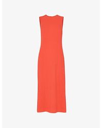 Whistles - Erin Slim-Fit Textured Stretch-Woven Midi Dress - Lyst