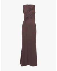 Amy Lynn - Heart Cut-Out Sleeveless Stretch-Woven Maxi Dress - Lyst
