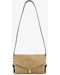 AllSaints - Sughero Stud-embellished Suede Satchel Bag - Lyst