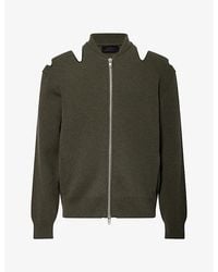 Simone Rocha - Slash Cut-Out Merino-Wool Blend Cardigan - Lyst