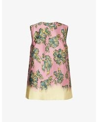 ALÉMAIS - Faye Floral Satin Tunic Top - Lyst