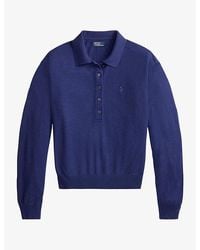 Polo Ralph Lauren - Logo-Embroidered Polo-Collar Wool Jumper - Lyst