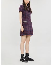 Sandro Tweed Boucle Mini Dress - Purple