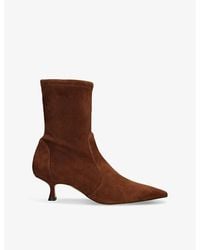 Stuart Weitzman - Naomi 50 Pointed-Toe Suede Ankle Boots - Lyst