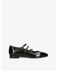 CAREL PARIS - Ariana Triple-Strap Patent-Leather Mary Jane Ballet Flats - Lyst