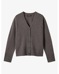 Whistles - V-Neck Long-Sleeve Wool Cardigan - Lyst
