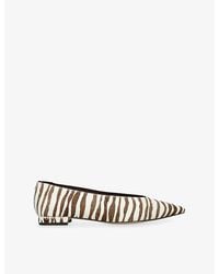 Sam Edelman - Emory Zebra Haircalf Leather Pointed-Toe Ballet Flats - Lyst