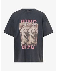Anine Bing - Relaxed-Fit Logo-Print Cotton T-Shirt - Lyst