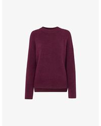 Whistles - Side-Split Round-Neck Stretch-Wool Jumper - Lyst