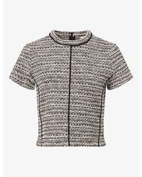 ME+EM - Soft-Tweed Cotton-Blend Top - Lyst