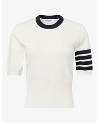 Thom Browne - Hector Intarsia-Stripe Cotton-Knit Top - Lyst