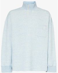 Loewe - High-neck Brand-embroidered Cotton-jersey Sweatshirt - Lyst