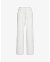 ADANOLA - Brand-embroidered Wide-leg Cotton-blend jogging Bottoms - Lyst