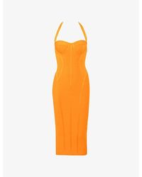 House Of Cb - The Supermodel Halter-Neck Bandage Stretch-Woven Mini Dress Xs (A-C Cup) - Lyst