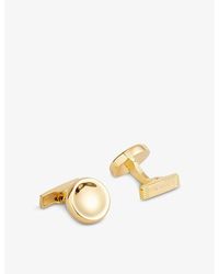 Ted Baker - Curve Brand-engraved Brass-blend Cufflinks - Lyst