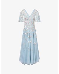 Needle & Thread - Mayflower V-Neck Cape Tulle Gown - Lyst