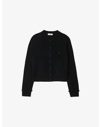 Sandro - Round-Neck Ruffle-Cuff Wool And Cashmere Cardigan - Lyst
